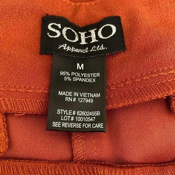 🆕Soho Orange Flare Leg Suit Pants M🆕 - Picture 10 of 13